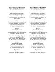 Bicol Regional March Lyrics: Francisco B. Bulalacao Jr. Music: .